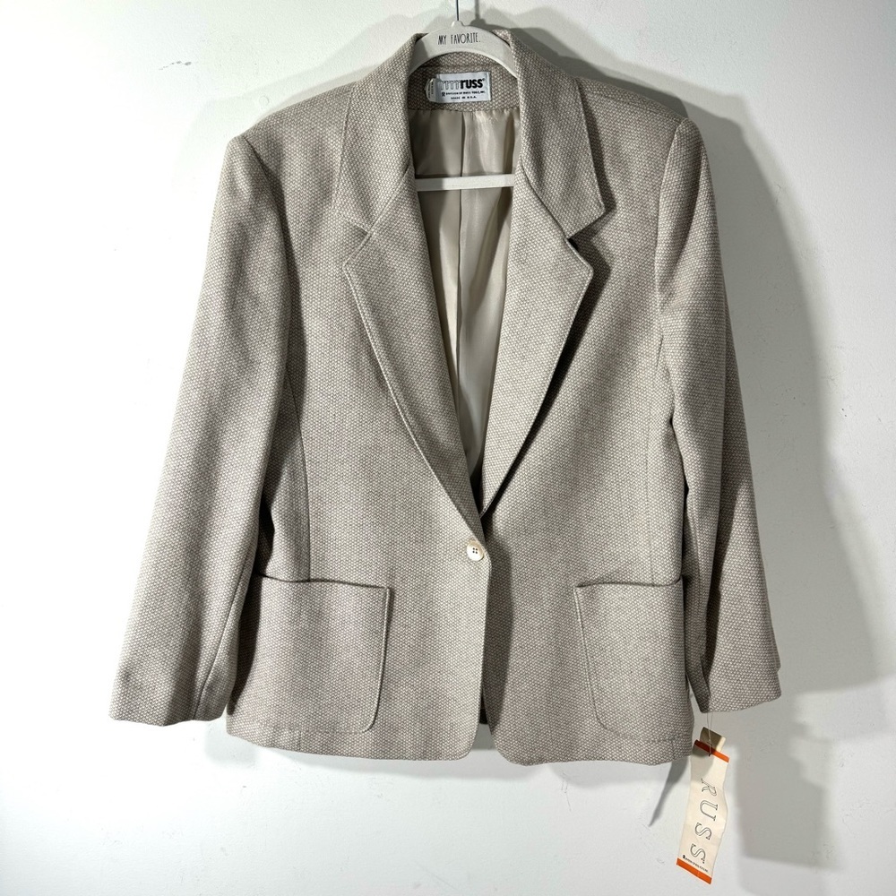 Russ Vintage Wool Blend One Button Blazer NWT